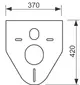 TECE Schallschutzset für wandhängende Sanitärinstallationen, dargestellt in schematischer Form mit klaren Linien und Dimensionen.